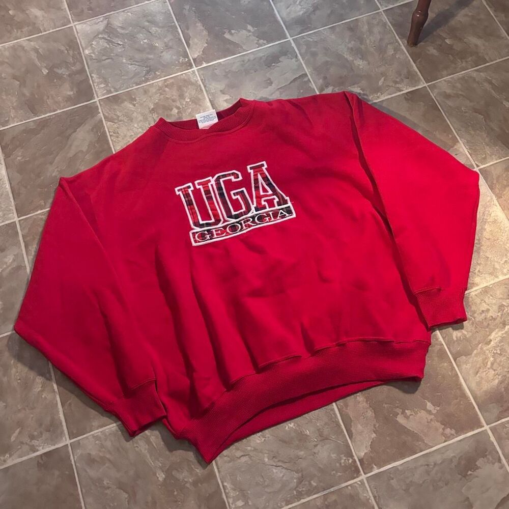 Vtg 1990s UGA Georgia Bulldogs baggy red crewneck sweatshirt, no flaws Size XL